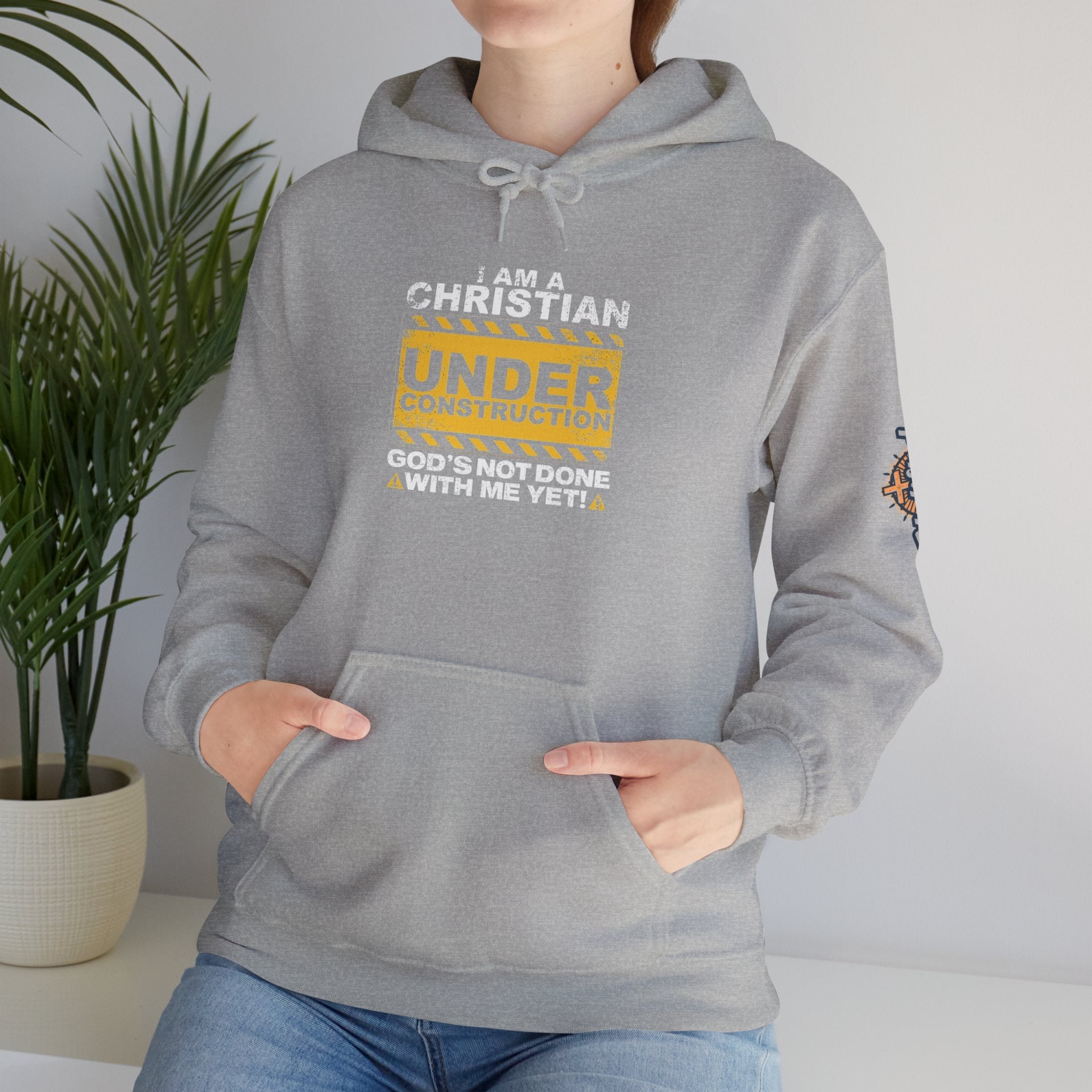 Christian Under Construction Hoodie | God Is Not Done With Me Yet Hoodie Printify