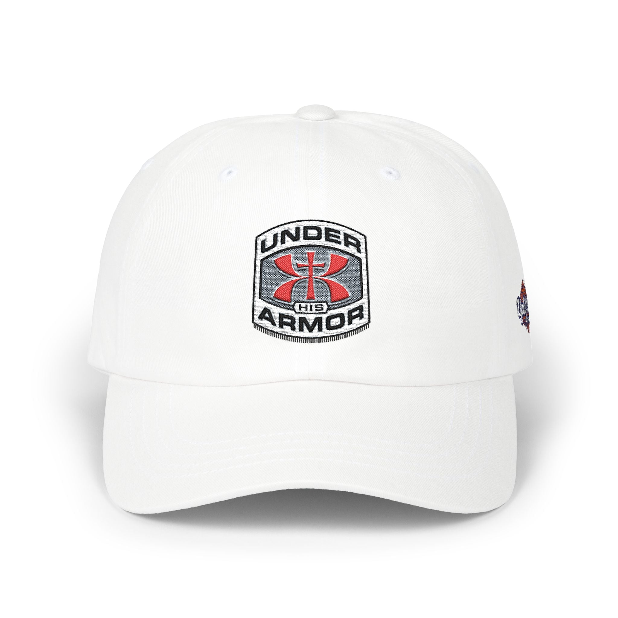 Under Armor Classic Dad Cap - Embroidered White Baseball Hat Printify