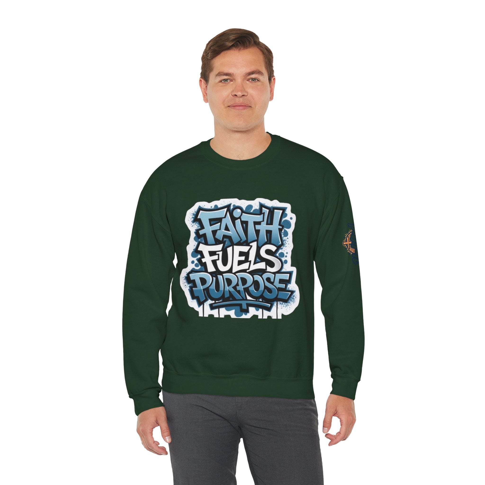 Faith Fuels Purpose Sweatshirt – Inspirational Christian Sweatshirt for Divine Drive & Unstoppable Belief Printify