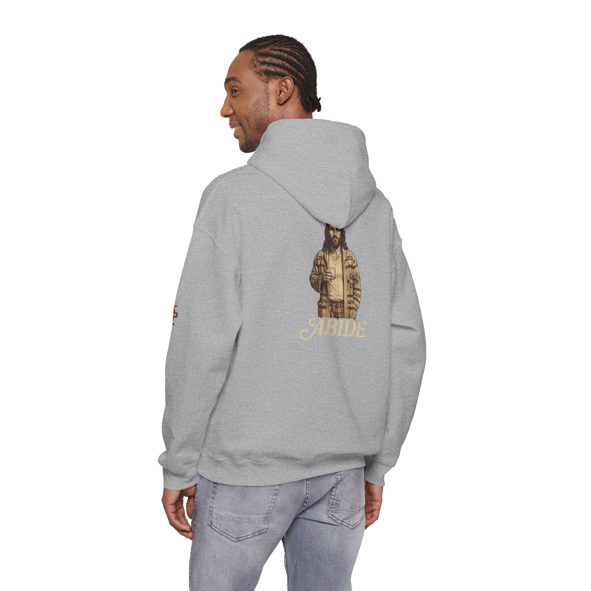 Abide Jesus Hoodie — Vintage 'The Dude' Religious Graphic Hoodie Printify
