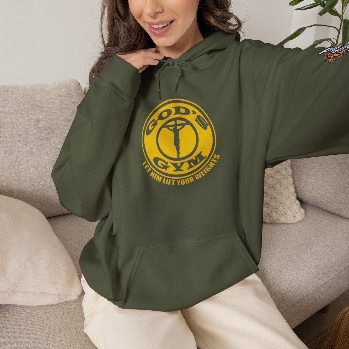 God's Gym Hoodie — "Let Him Lift Your Weights" Christian Fitness Hoodie Printify