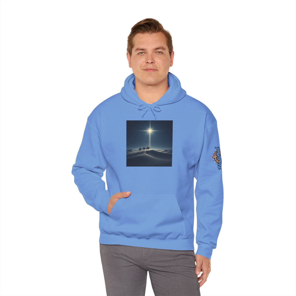 3 Wise Men Hoodie – Magi Camels Nativity Journey Christian Christmas Sweatshirt for Epiphany Faith & Holy Night Printify