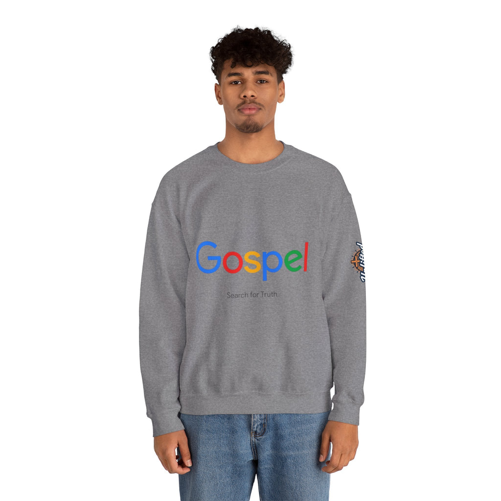 Gospel Graphic Sweatshirt — "Gospel" Colorful Logo Christian Sweatshirt Printify