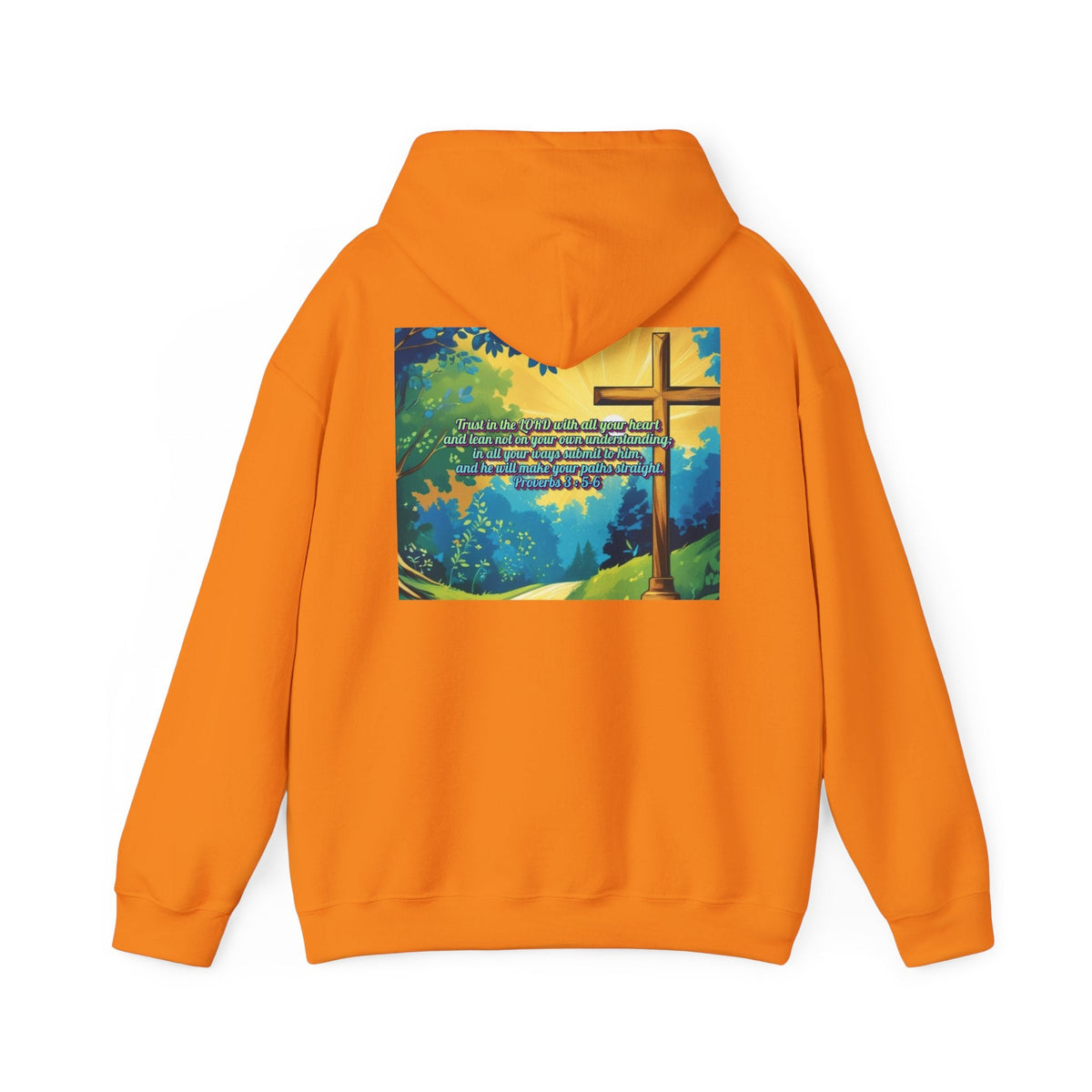 Trust in The Lord Proverbs 3:5-6 Biblical Design Unisex Heavy Blend™ Hooded Sweatshirt Printify