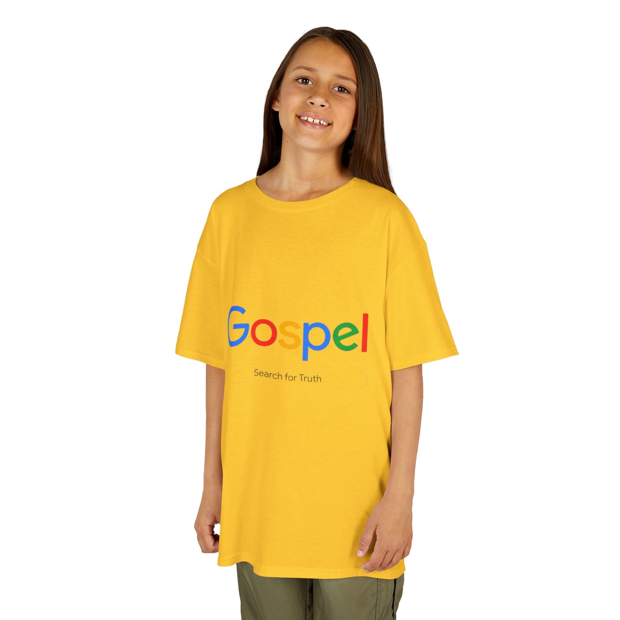 Kids Tee — "Gospel" Colorful Search-Style Logo Printify