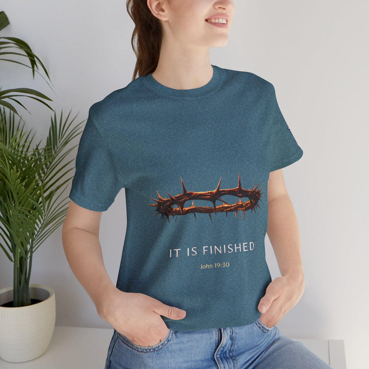 It Is Finished Crown of Thorns Tee — Christian John 19:30 Faith Shirt Printify