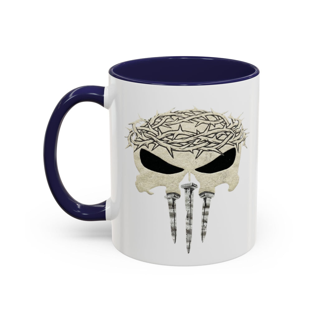 Christian Skull Coffee Mug — Crown of Thorns “Warrior Faith” (11/15 oz) Printify