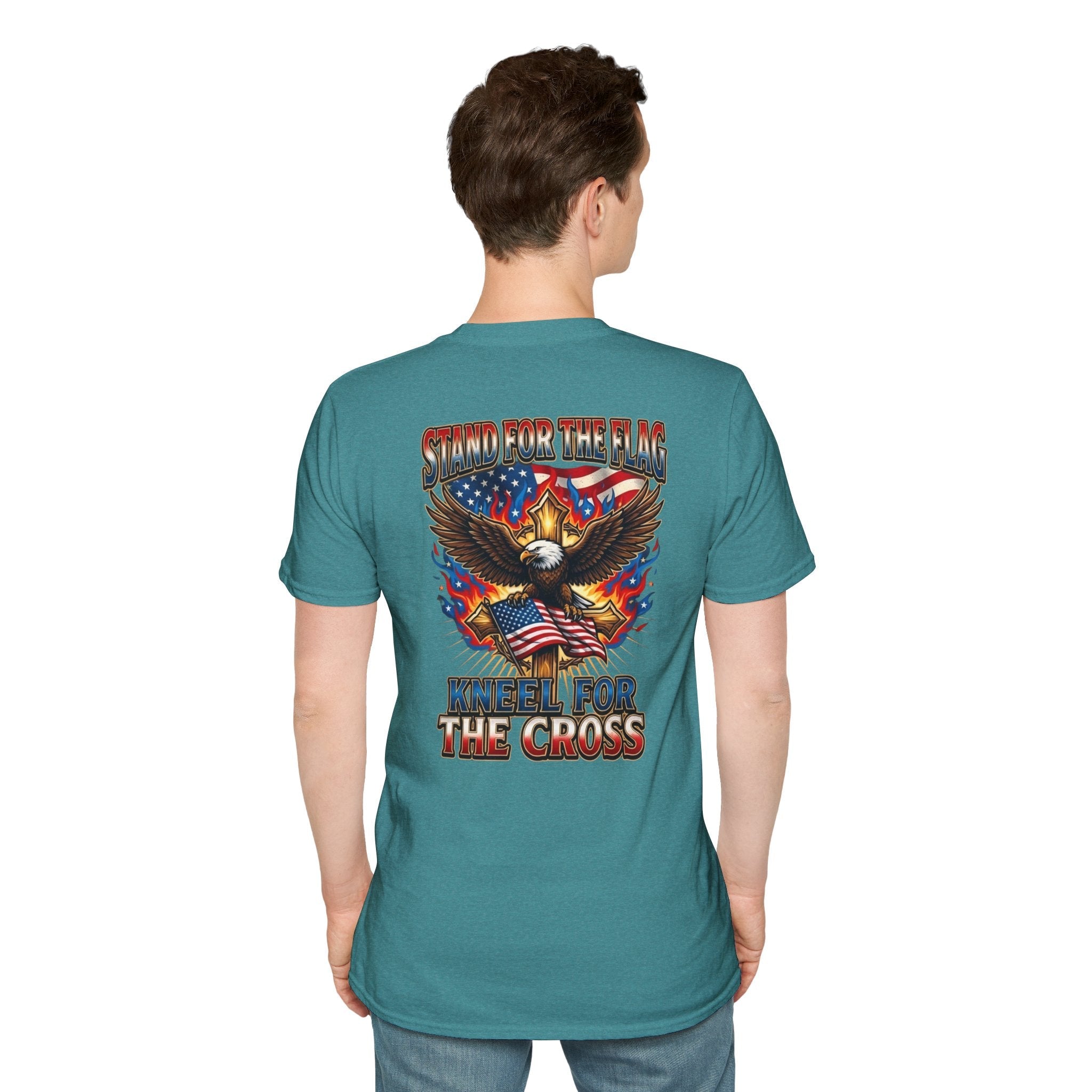 Stand for the Flag Kneel for the Cross T-shirt | Patriotic Eagle T-shirt Printify