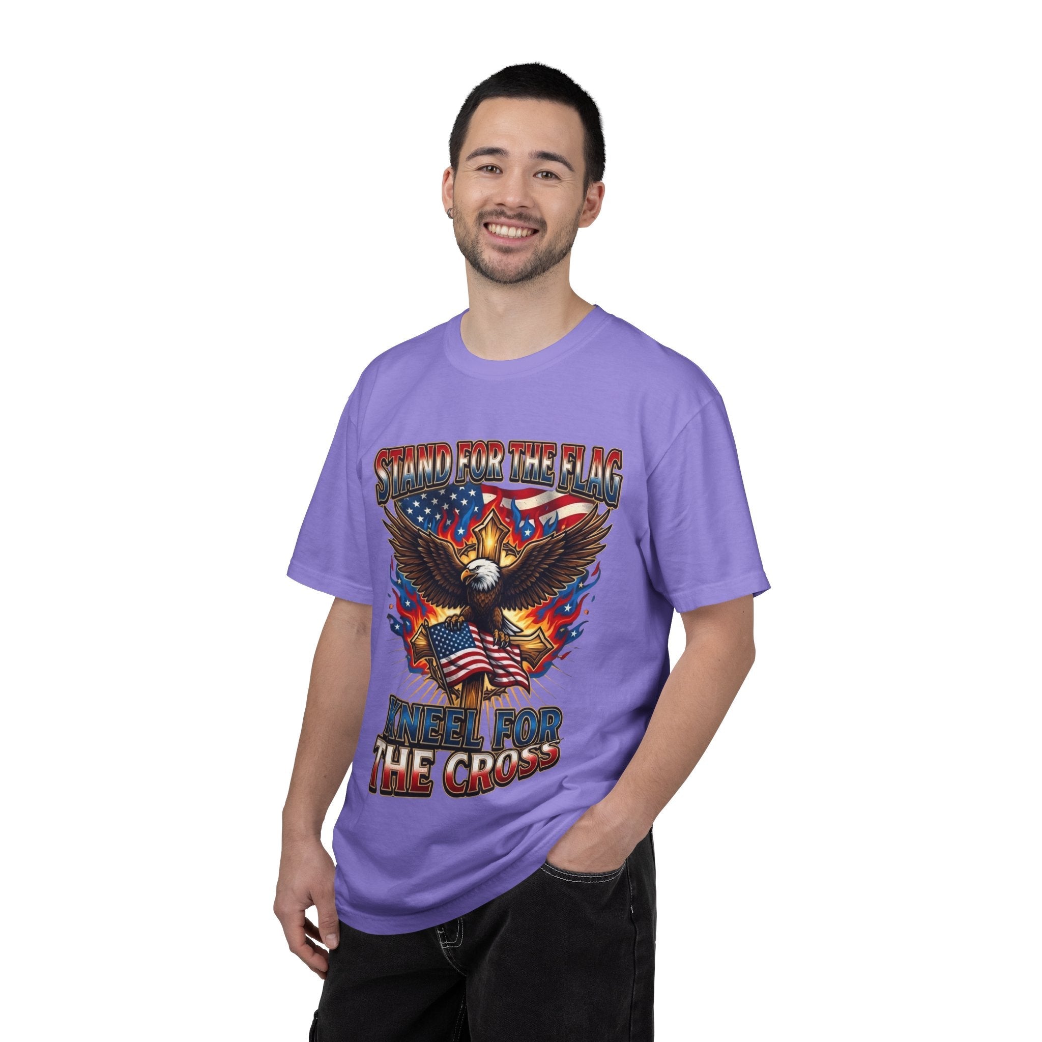 Stand for the Flag Kneel for the Cross T-shirt | Patriotic Eagle T-shirt Printify