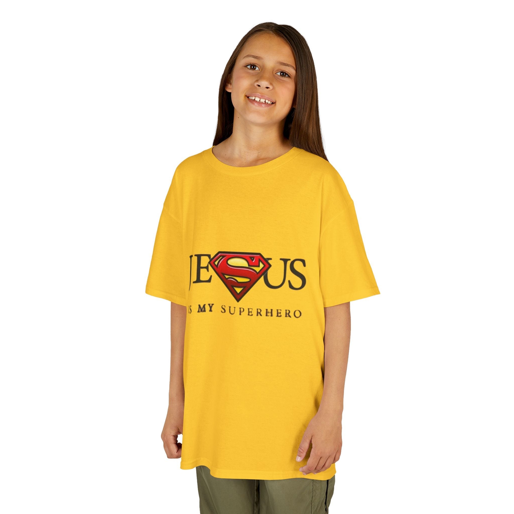 Jesus Is My Superhero T-Shirt — Faith-Based Superman-Inspired Tee Printify