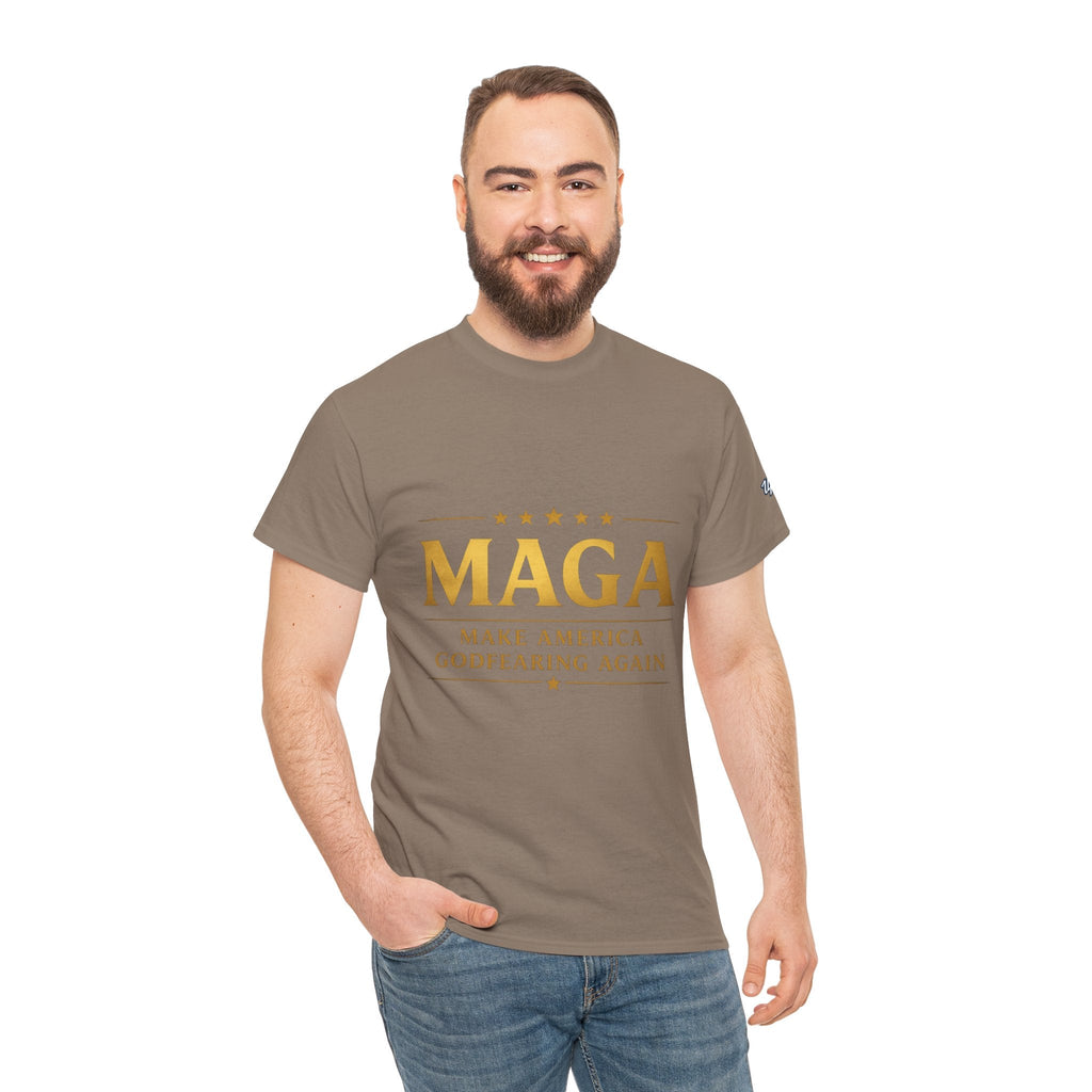 MAGA Gold Letter T-Shirt — "Make America Great Again" Printify