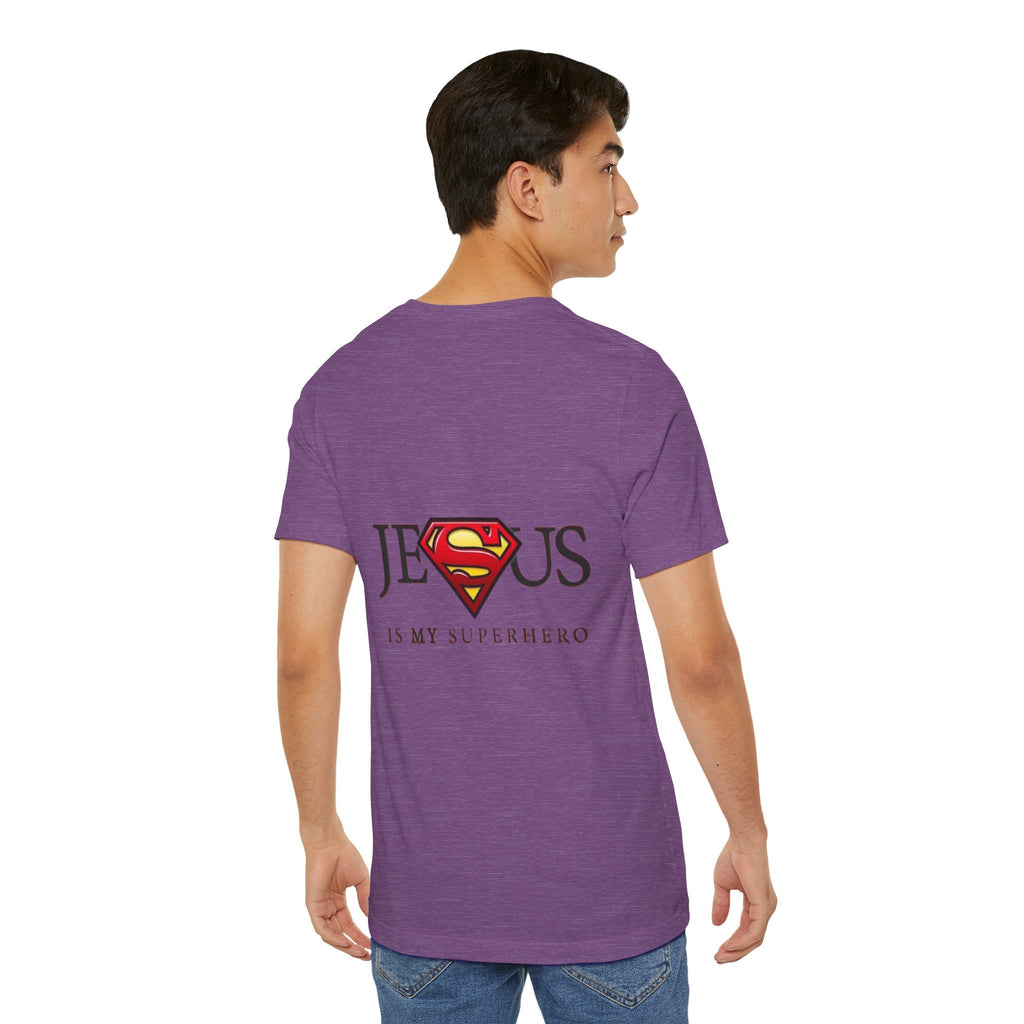 Jesus Is My Superhero T-Shirt — Faith-Based Superman-Inspired Tee Printify