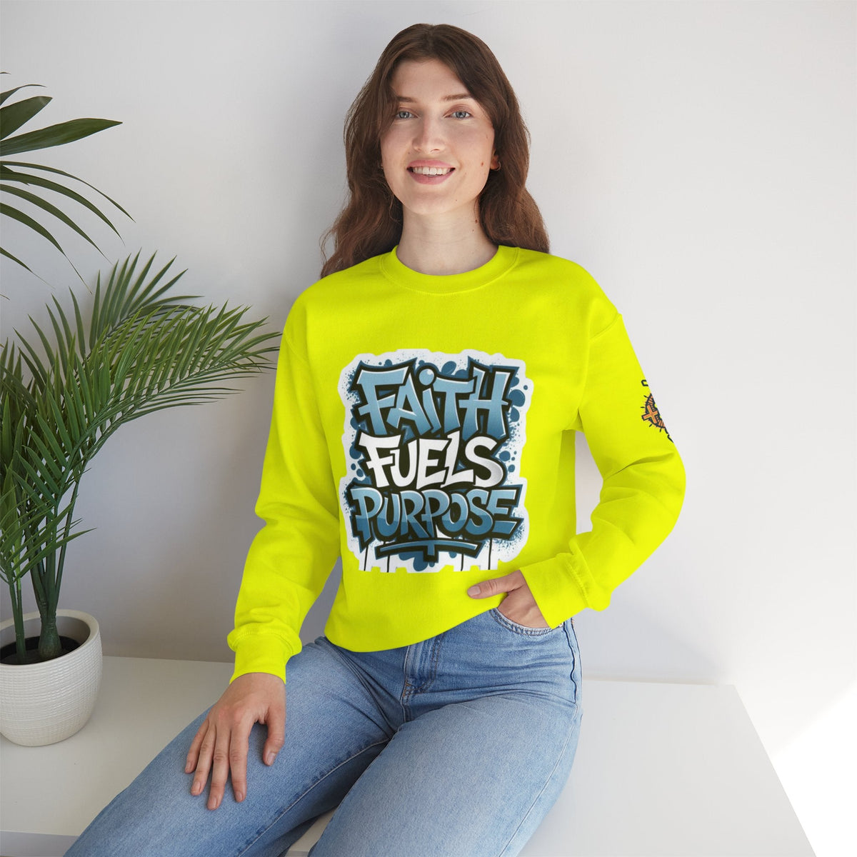 Faith Fuels Purpose Sweatshirt – Inspirational Christian Sweatshirt for Divine Drive & Unstoppable Belief Printify