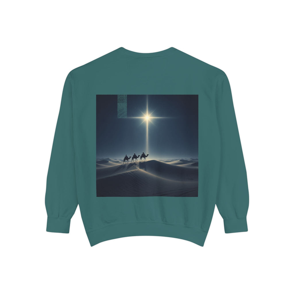 3 Wise Men Sweatshirt – Magi Camels Nativity Journey Christian Christmas Sweatshirt for Epiphany Faith & Holy Night Printify