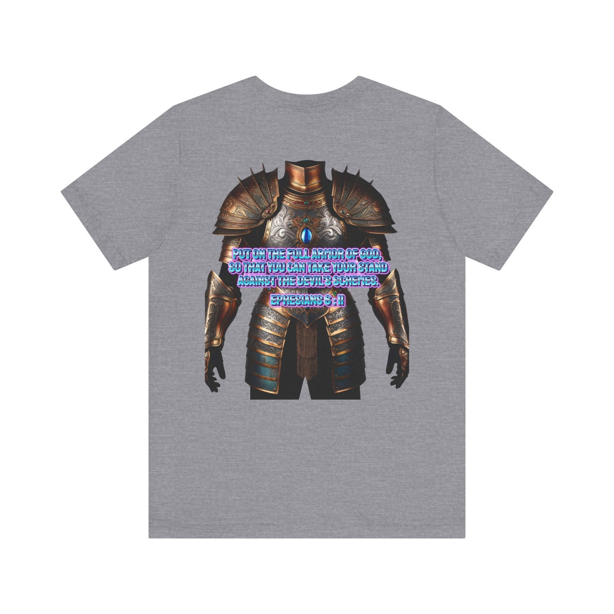 Religious Graphic Tee with Armor Of God Design Unisex Jersey Short Sleeve Tee Printify