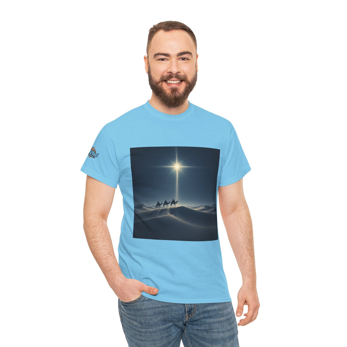3 Wise Men T-shirt – Magi Camels Nativity Journey Christian Christmas T-shirt for Epiphany Faith & Holy Night Printify