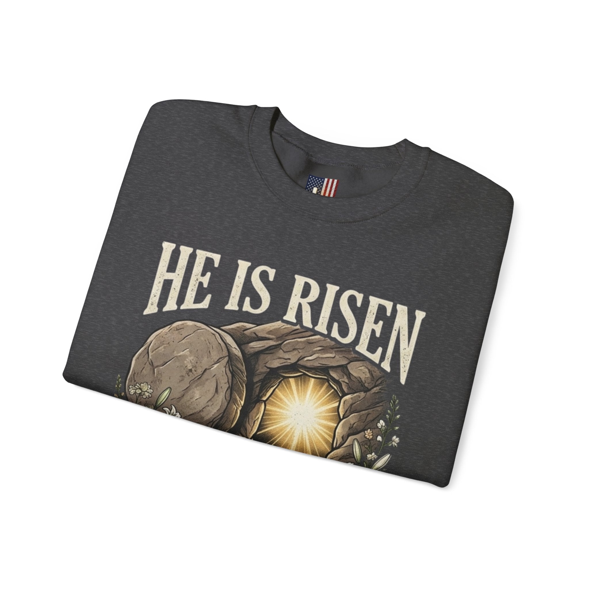 He Is Risen Sweatshirt — Jesus Christ Resurrection Easter Sweatshirt Printify