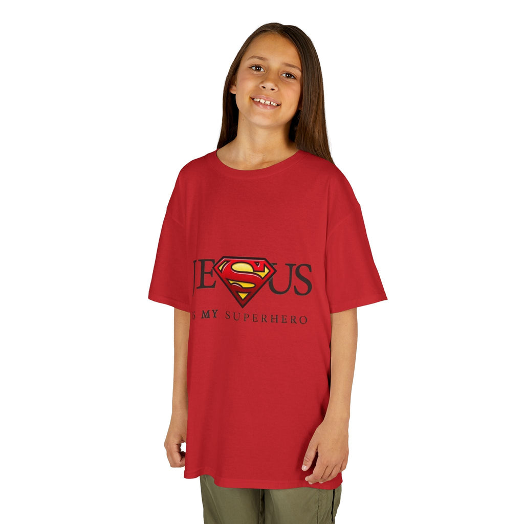 Jesus Is My Superhero T-Shirt — Faith-Based Superman-Inspired Tee Printify