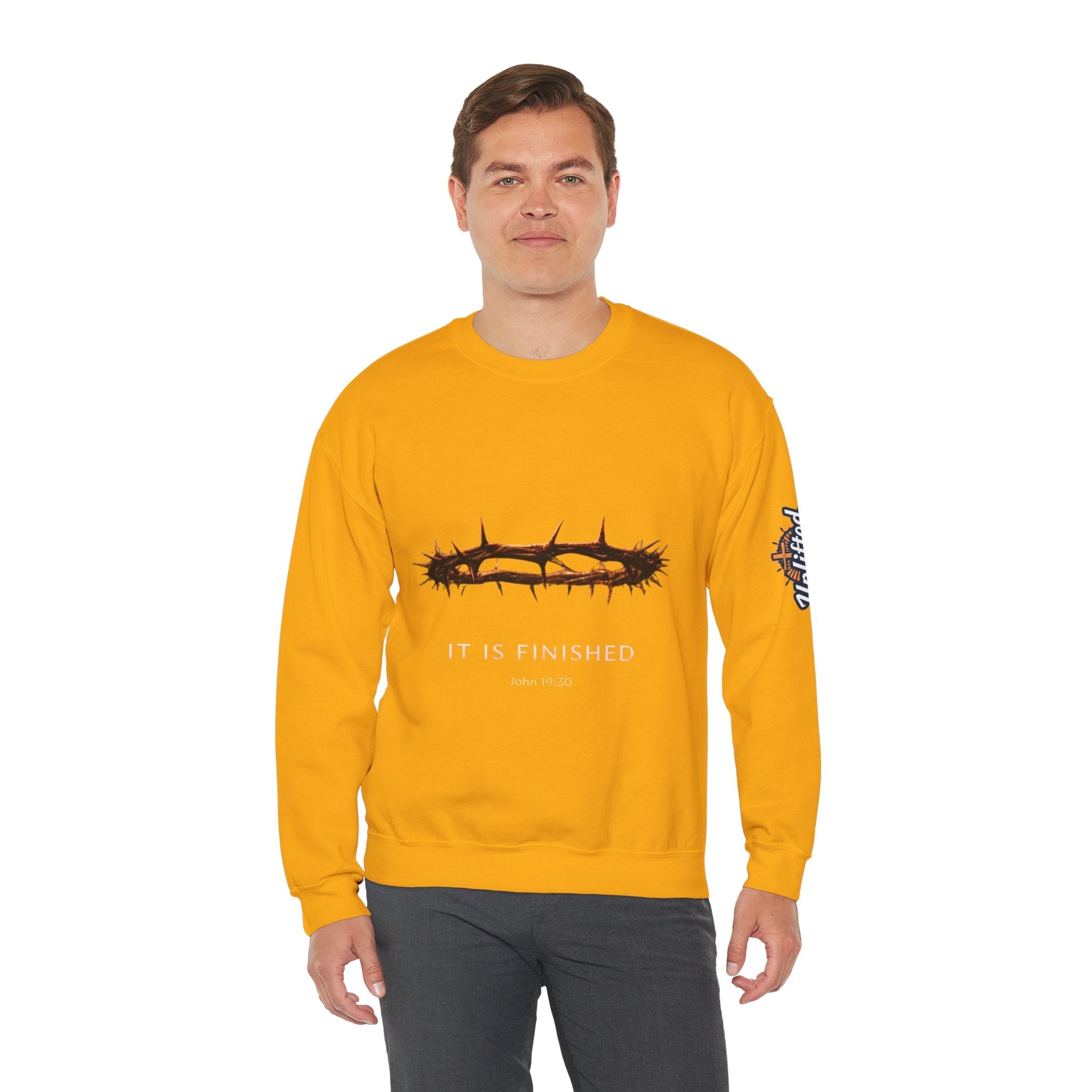 It Is Finished Crown of Thorns Sweatshirt — Christian John 19:30 Faith Sweatshirt Printify