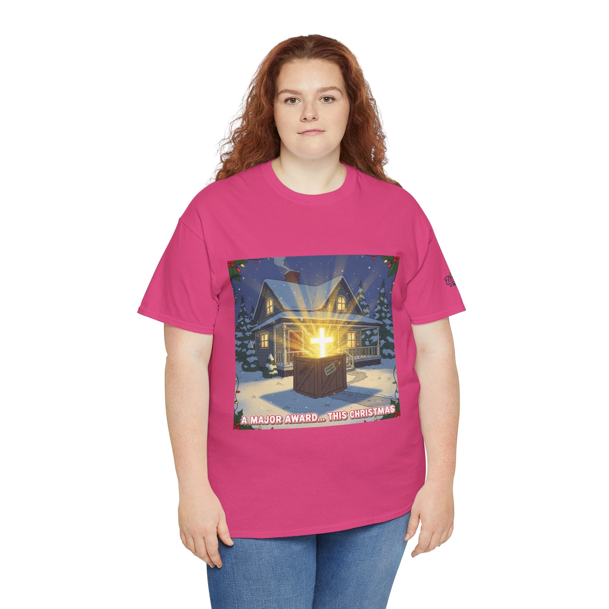 A Major Award This Christmas T-shirt – Fragile Leg Lamp Parody Cross Unboxing Christian T-shirt for Hilarious Faith & Holiday Glow Printify