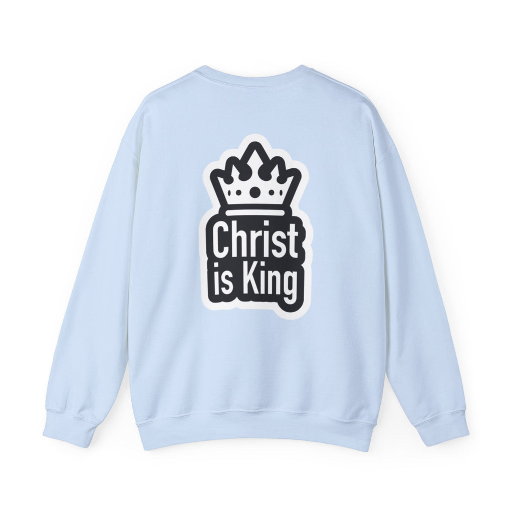Christ is King Sweatshirt – Bold Crown & Cross Christian Hoodie for Unshakable Faith Printify