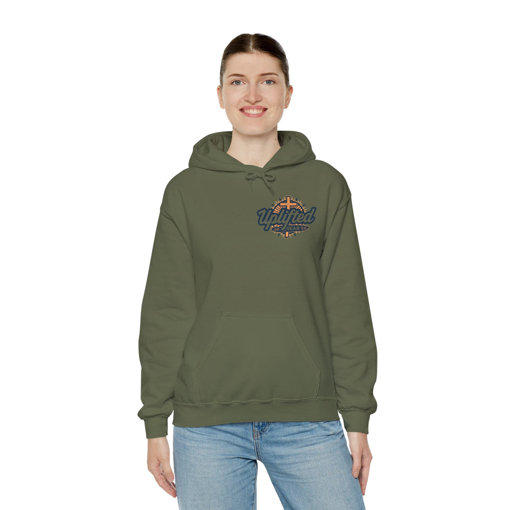 Uplifted Gear Christian Hoodie – Bold Logo Faith Hoodie for Inspired Living Printify