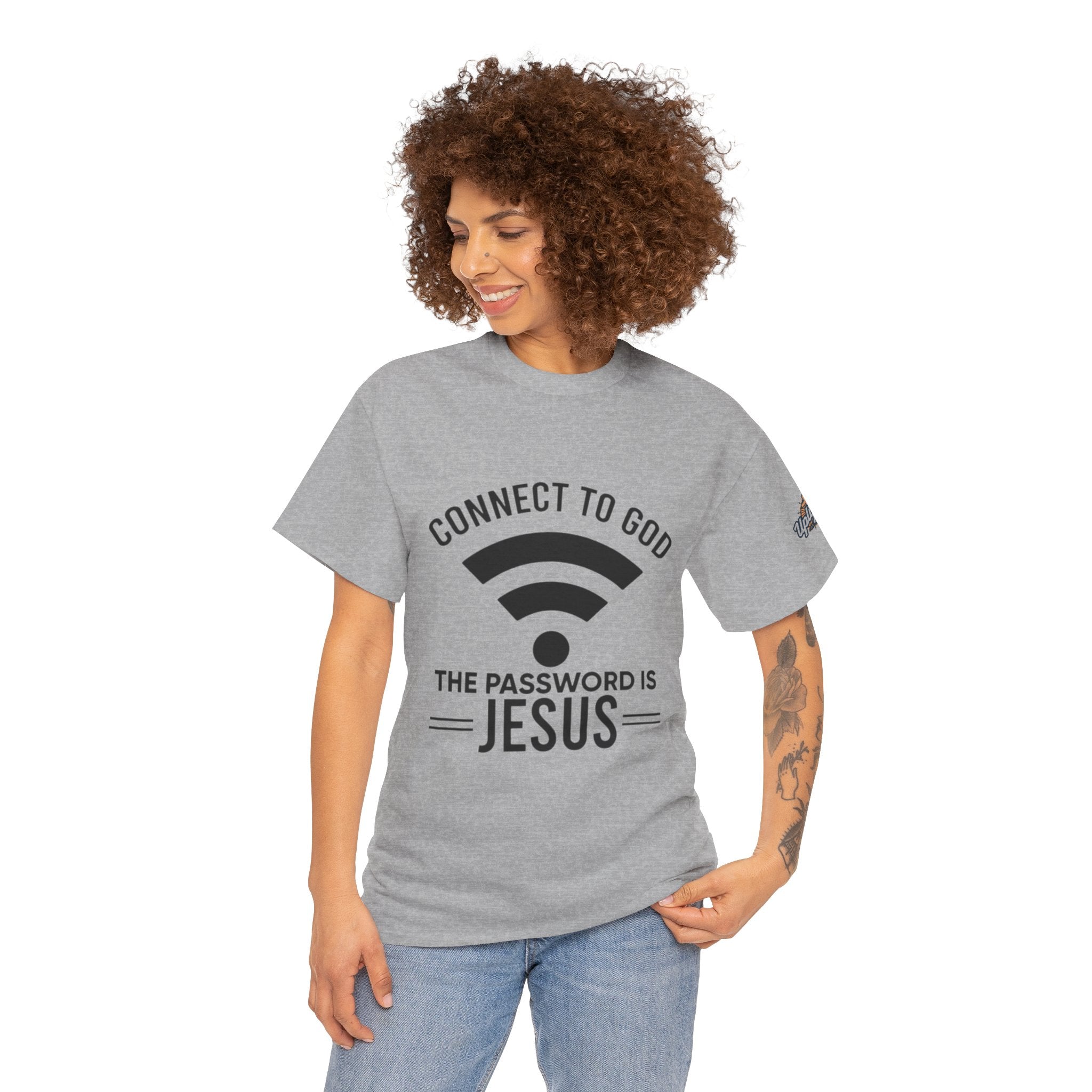 Connect to God T-shirt - WIFI Password is Jesus - Funny Christian Faith T-shirt Printify