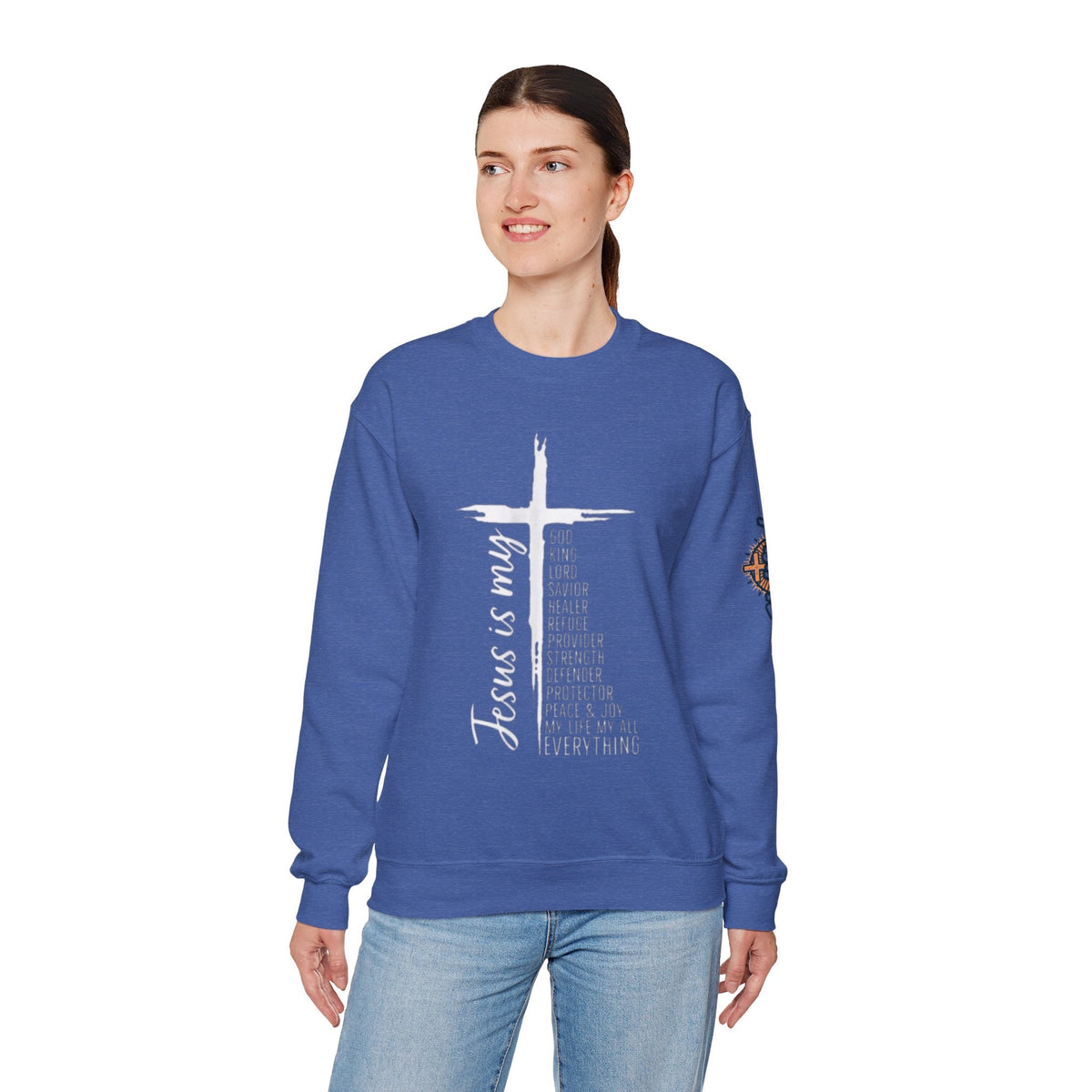 Jesus Is My Everything Sweatshirt – Cross List God King Lord Savior Christian Sweatshirt for Total Surrender Faith Printify