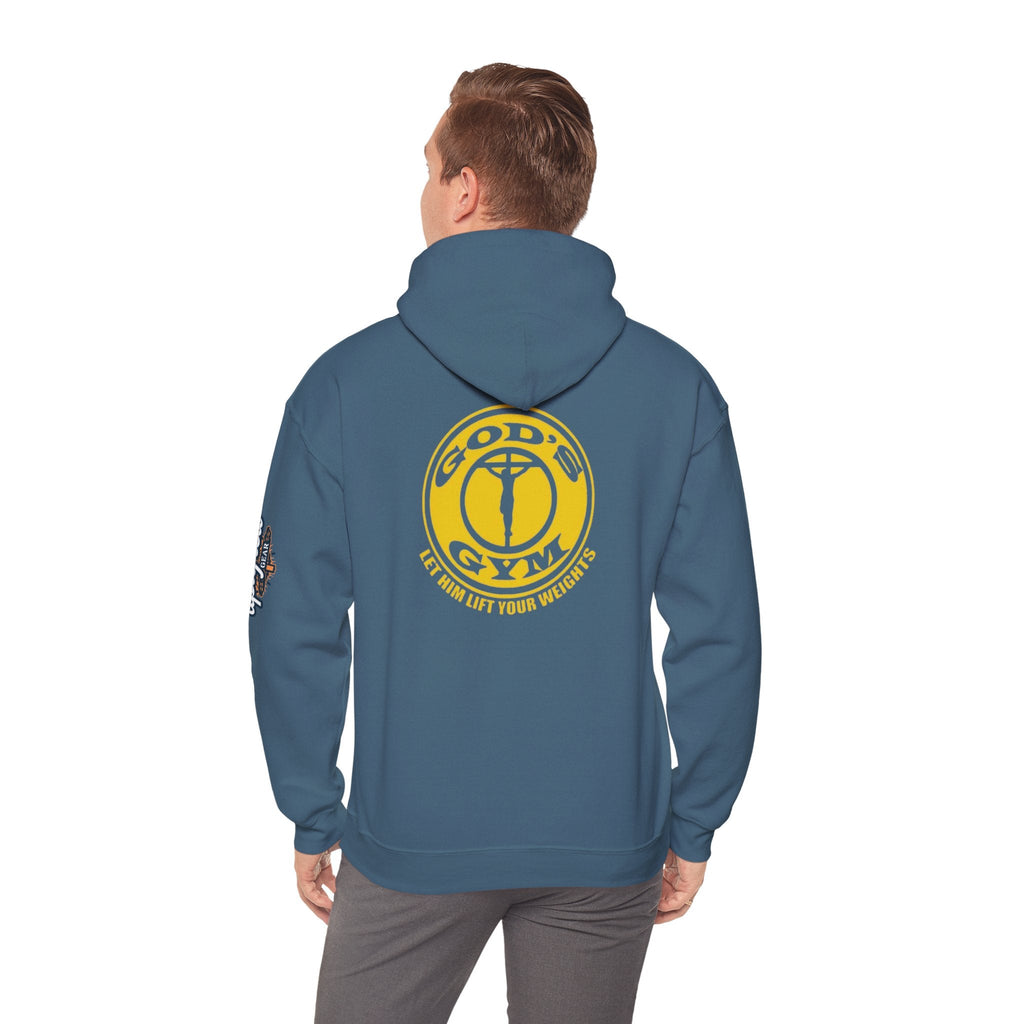 God's Gym Hoodie — "Let Him Lift Your Weights" Christian Fitness Hoodie Printify
