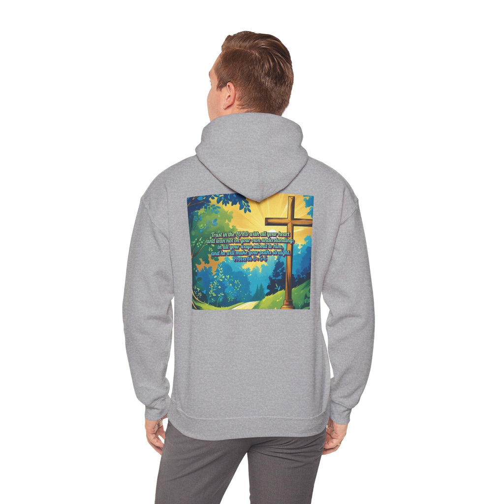 Trust in The Lord Proverbs 3:5-6 Biblical Design Unisex Heavy Blend™ Hooded Sweatshirt Printify