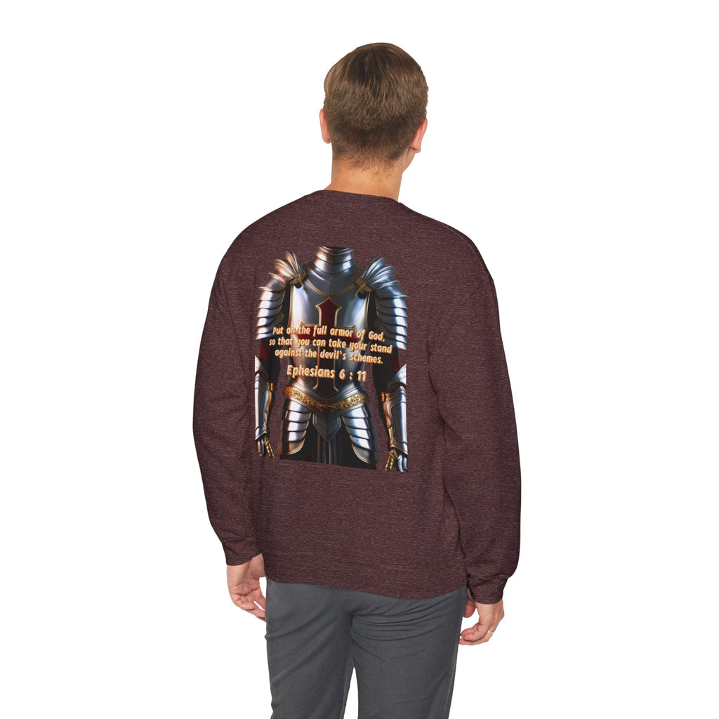 Religious Graphic Armor Of God Design - Unisex Heavy Blend™ Crewneck Sweatshirt Printify