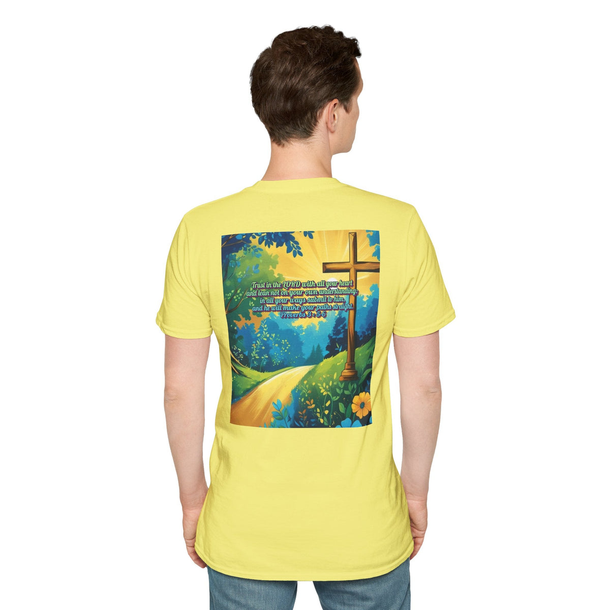 Trust in The Lord Proverbs 3:5-6 Biblical Design Unisex Softstyle T-Shirt Printify