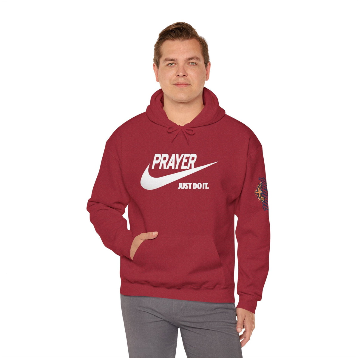 Prayer Just Do It Hoodie - Funny Christian Nike Parody Hoodie - Faith Gear Printify