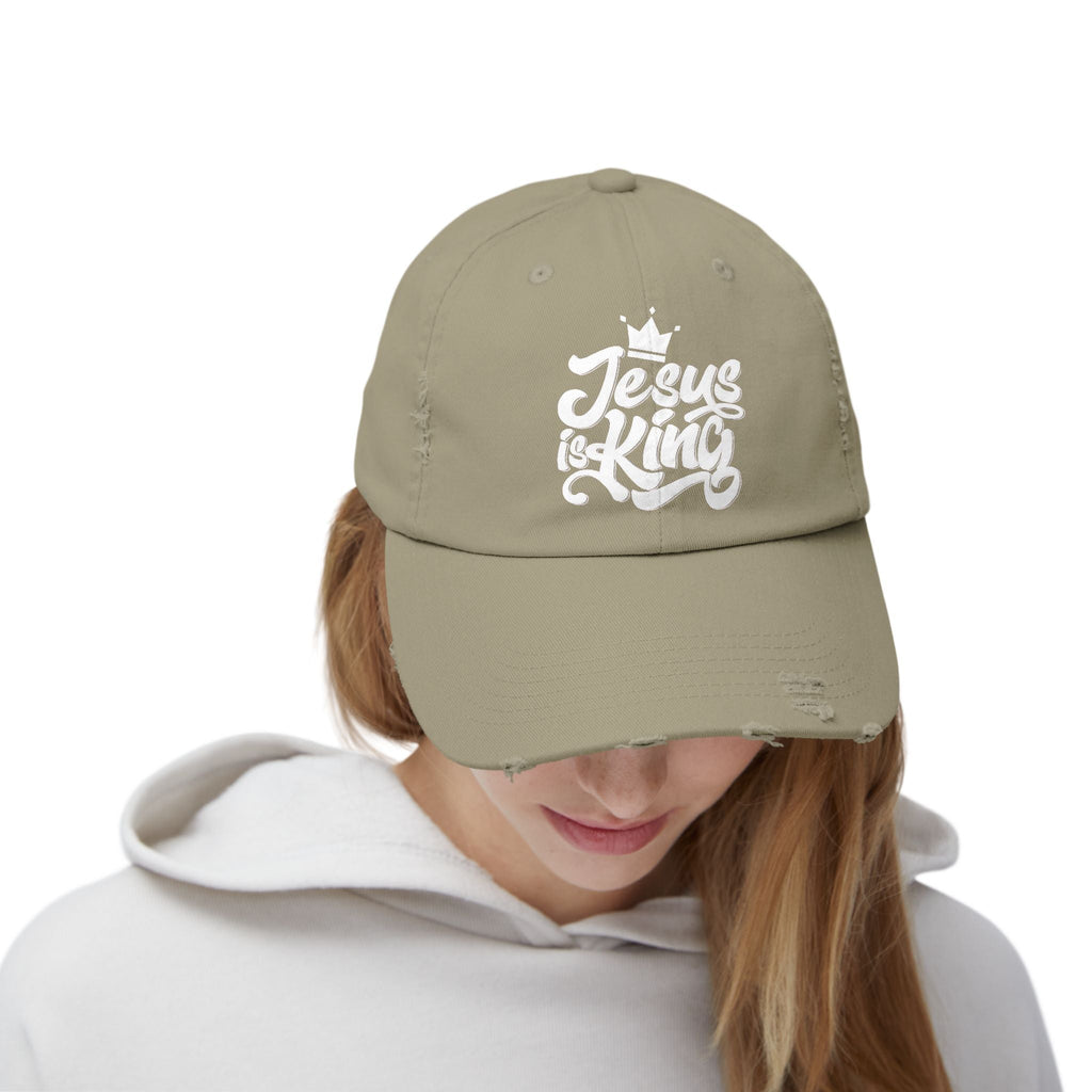 Jesus is King Hat – Bold Crown & Cross Embroidered Christian Cap for Eternal Faith Printify