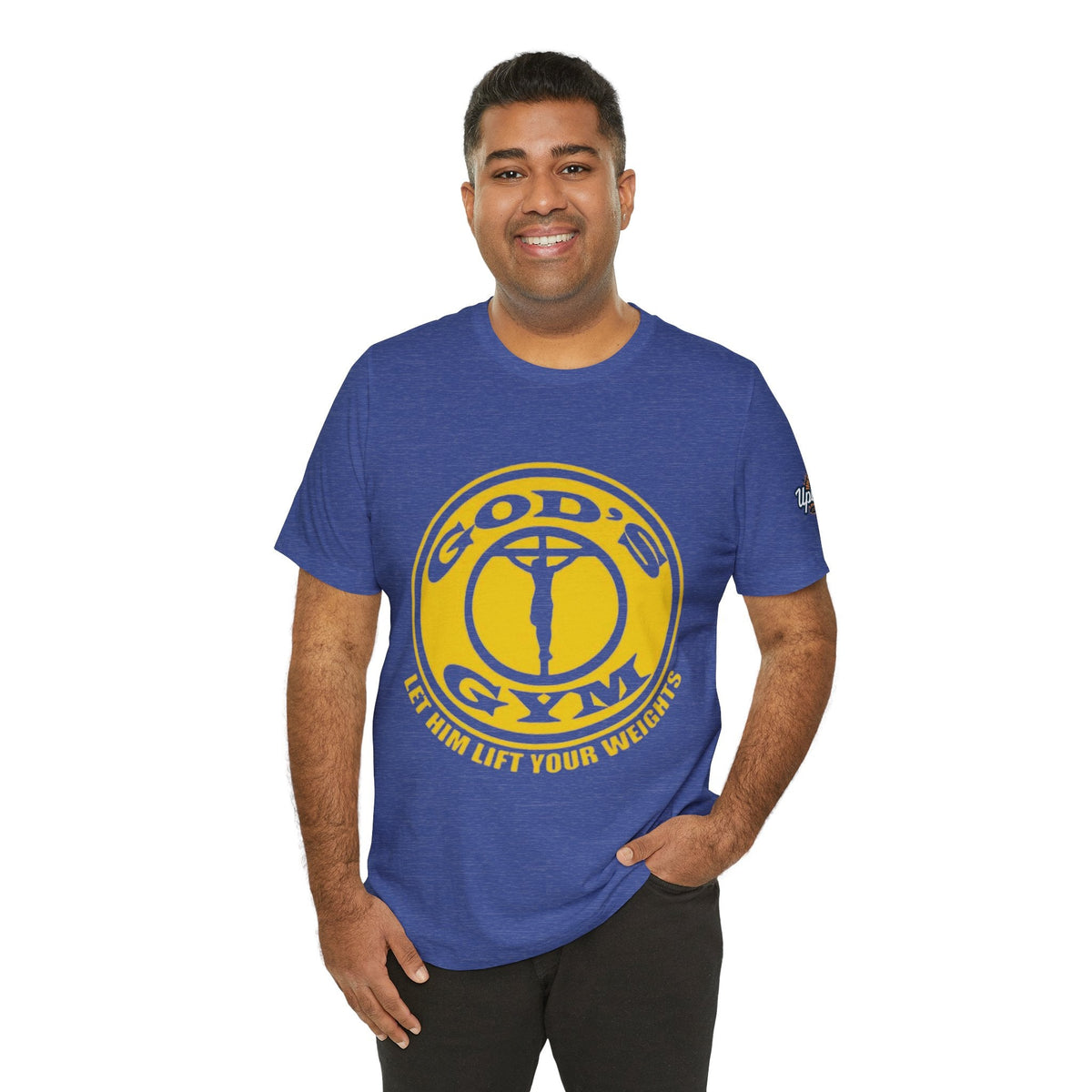 God's Gym T-Shirt — "Let Him Lift Your Weights" Christian Fitness Tee Printify