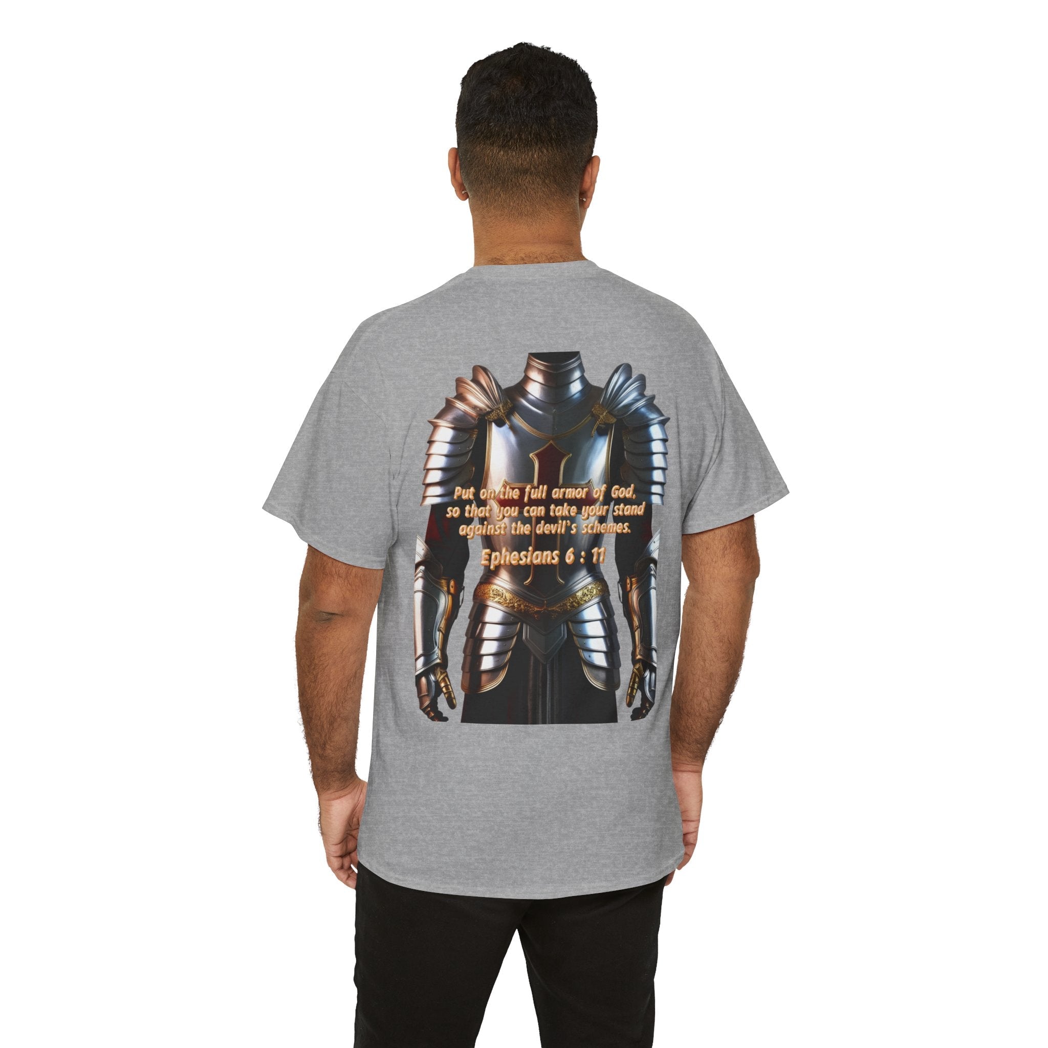 Religious Graphic Armor Of God Design - Unisex Heavy Cotton Tee Printify