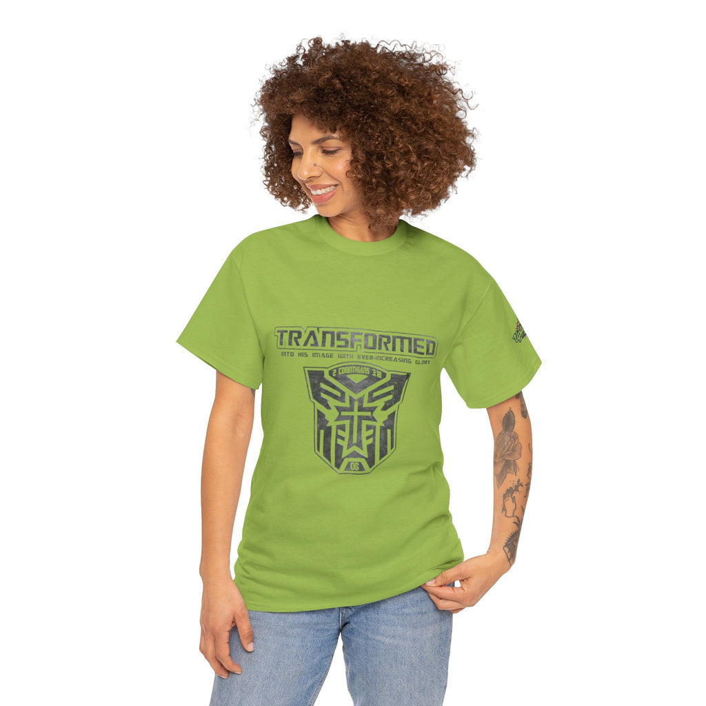 Transformer Logo Christian T-shirt | 2 Corinthians 3:18 Bible Verse T-shirt Printify