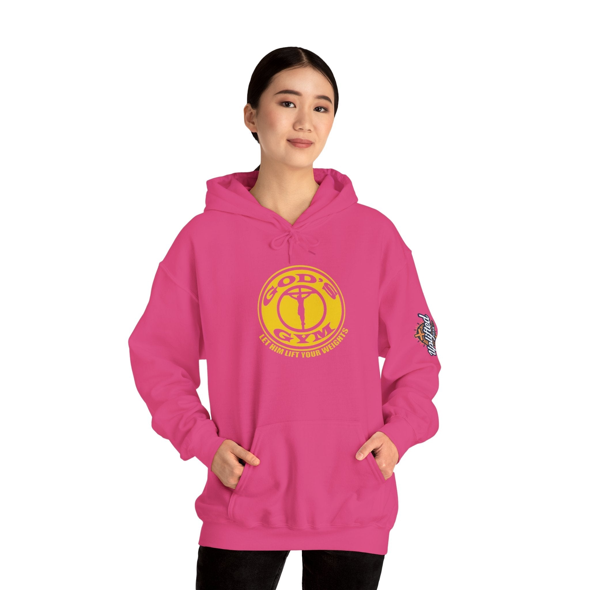 God's Gym Hoodie — "Let Him Lift Your Weights" Christian Fitness Hoodie Printify
