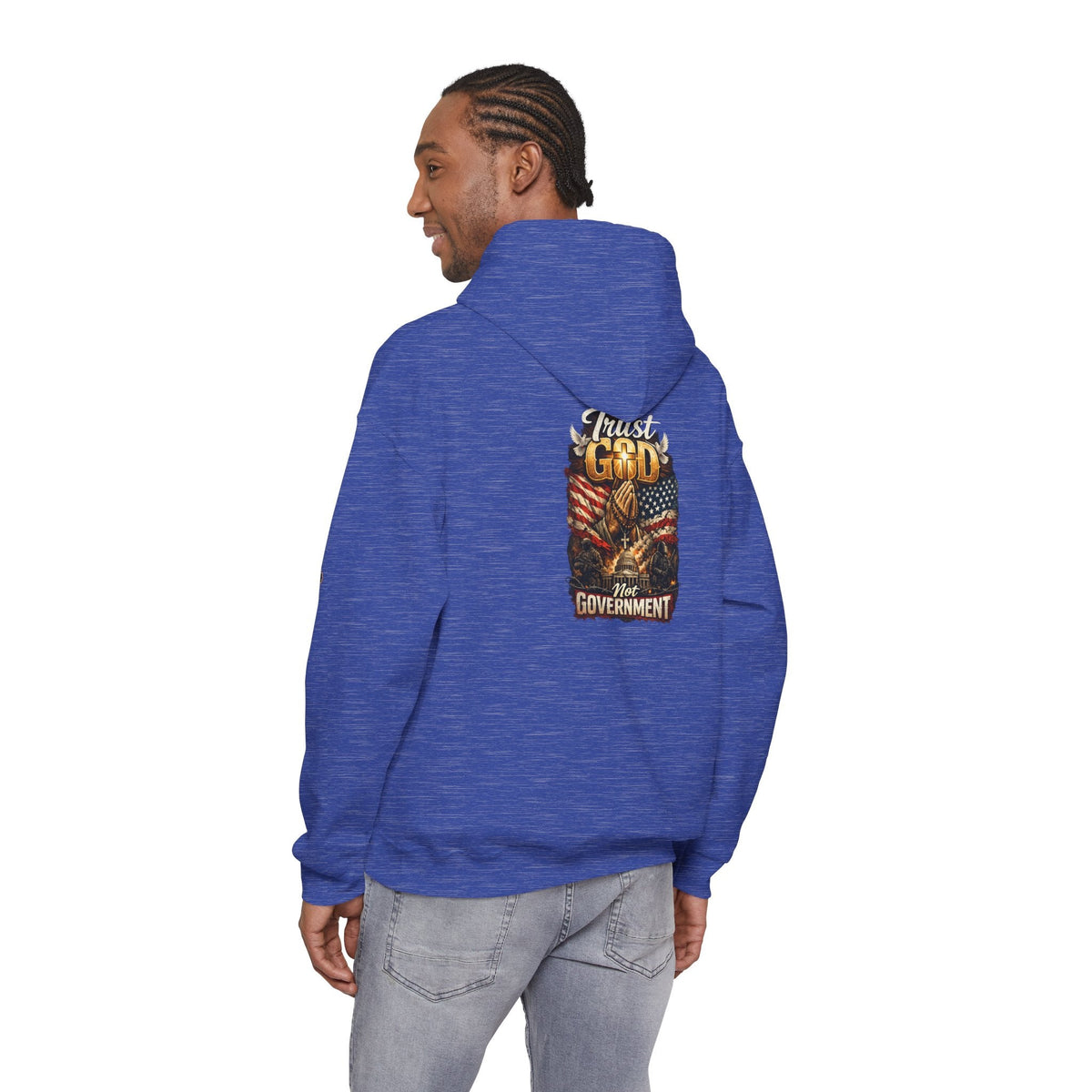 Trust God Not Government Hoodie — Vintage Patriotic Christian Hoodie Printify