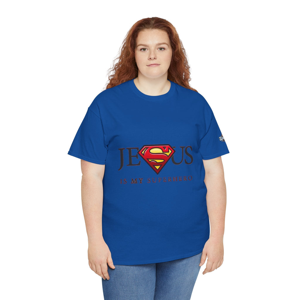 Jesus Is My Superhero T-Shirt — Faith-Based Superman-Inspired Tee Printify