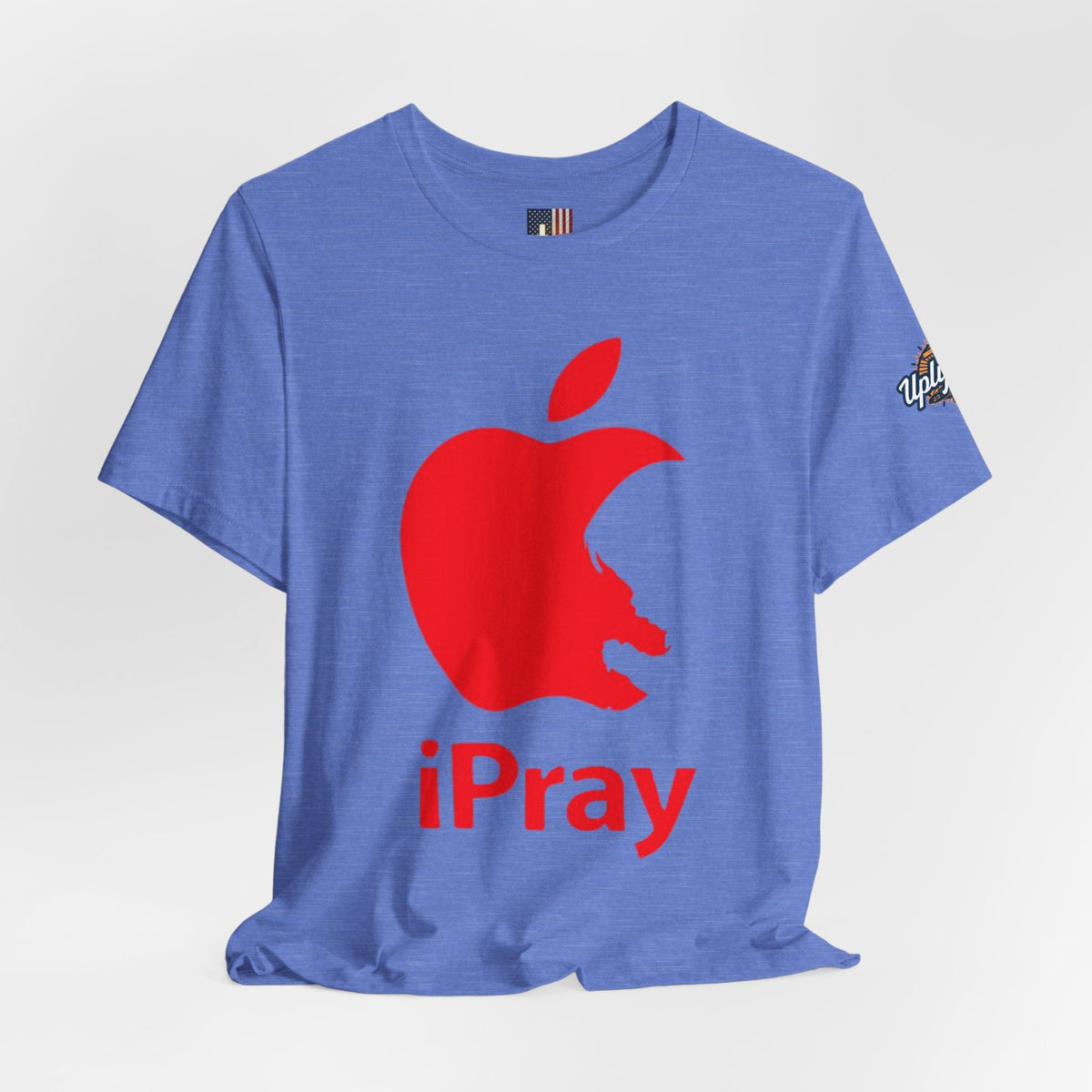 iPray Red Apple Christian T-Shirt — Faith Graphic Tee Printify