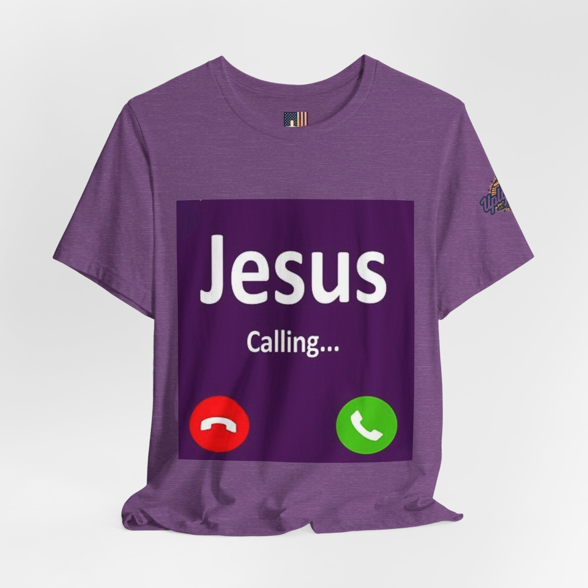 Jesus Calling T-shirt – Funny Cell Phone Screen Christian T-shirt for Divine Connection & Faith Humor Printify