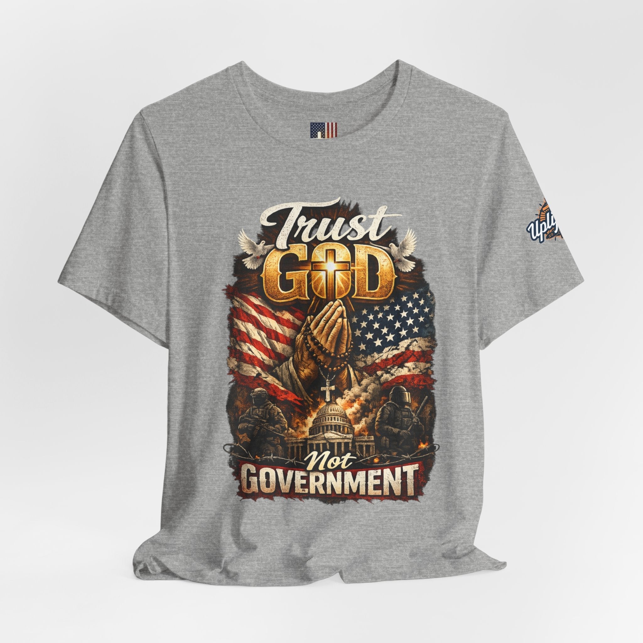 Trust God Not Government T-Shirt — Vintage Patriotic Christian Tee Printify