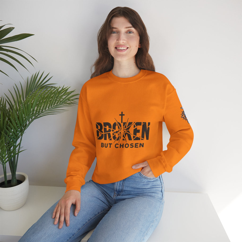Broken But Chosen Crewneck Sweatshirt Printify