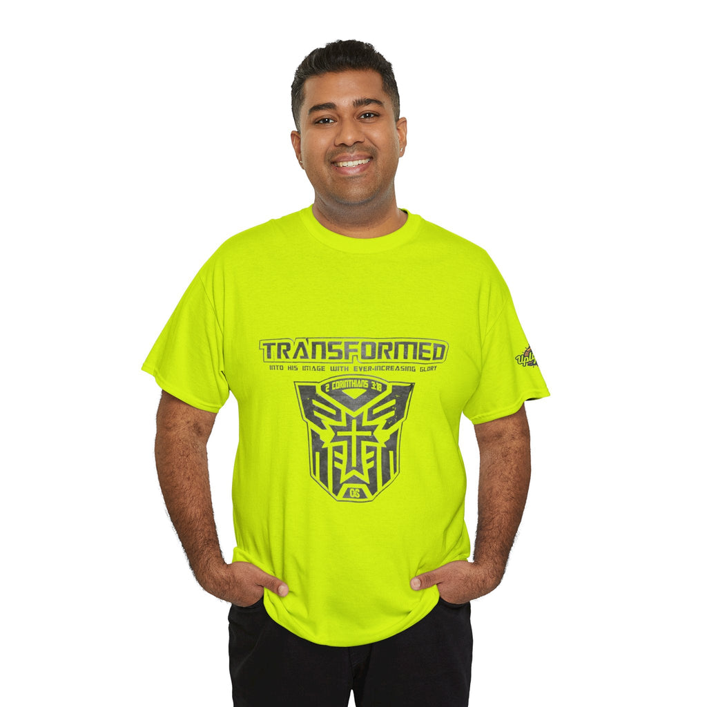 Transformer Logo Christian T-shirt | 2 Corinthians 3:18 Bible Verse T-shirt Printify