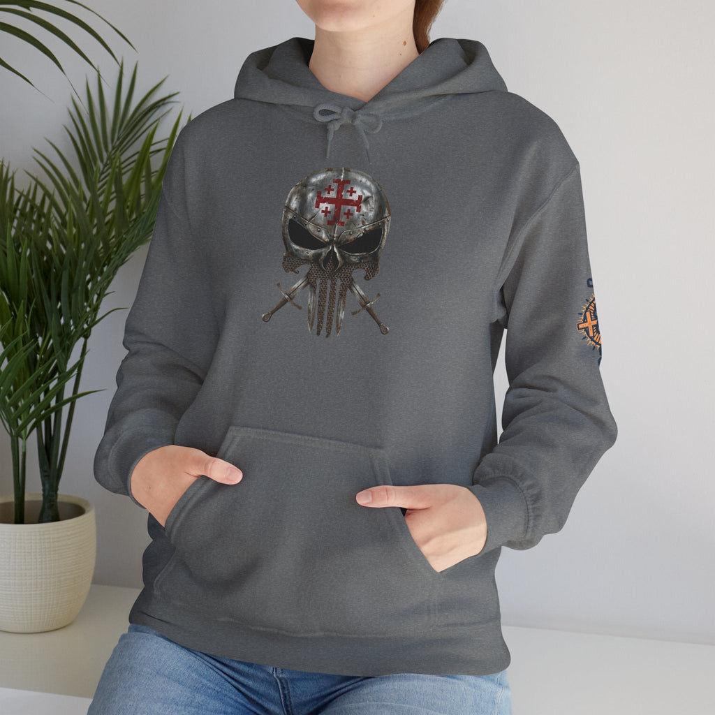 Crusader Knight Christian Skull Hoodie - Warrior Armor of God Hoodie Printify
