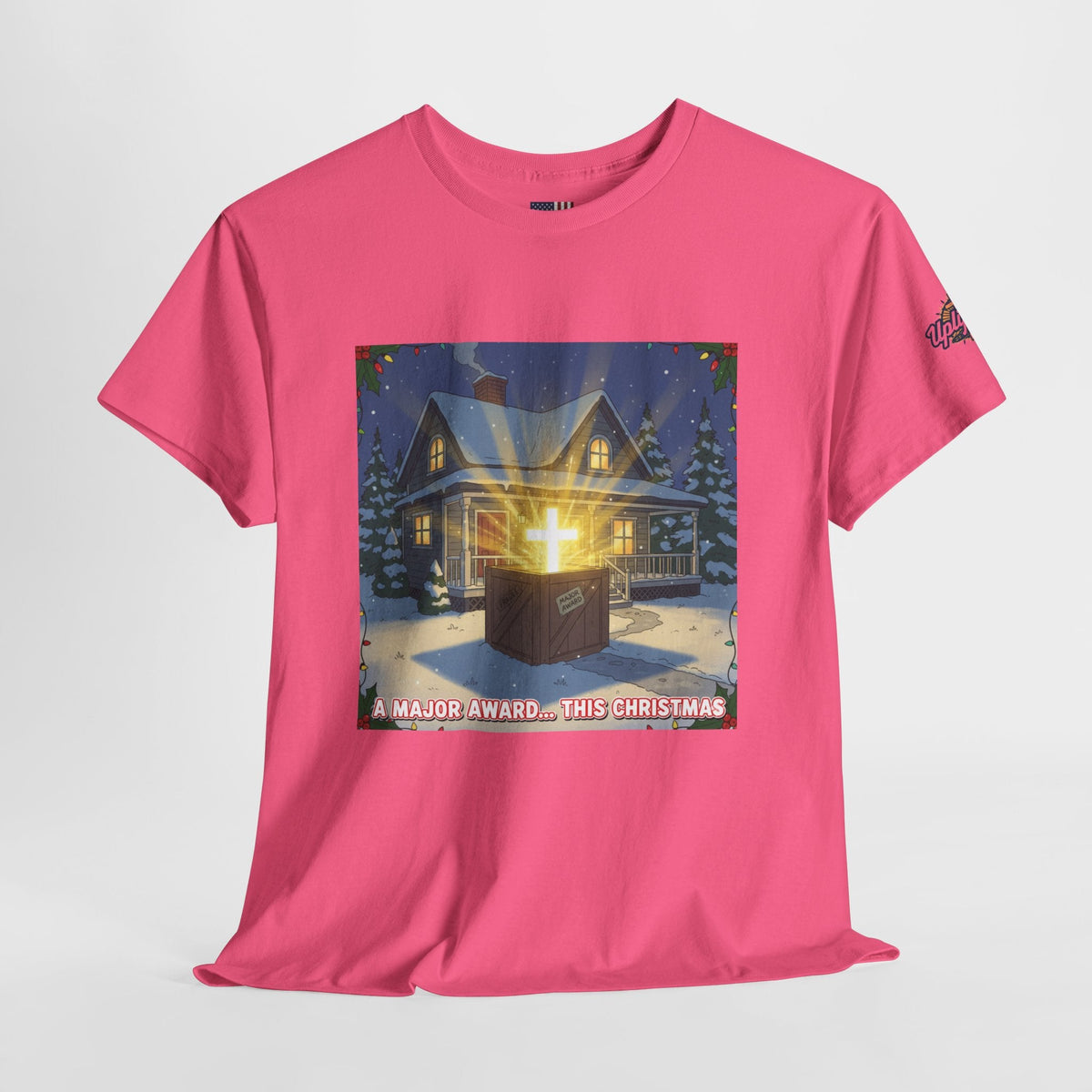 A Major Award This Christmas T-shirt – Fragile Leg Lamp Parody Cross Unboxing Christian T-shirt for Hilarious Faith & Holiday Glow Printify