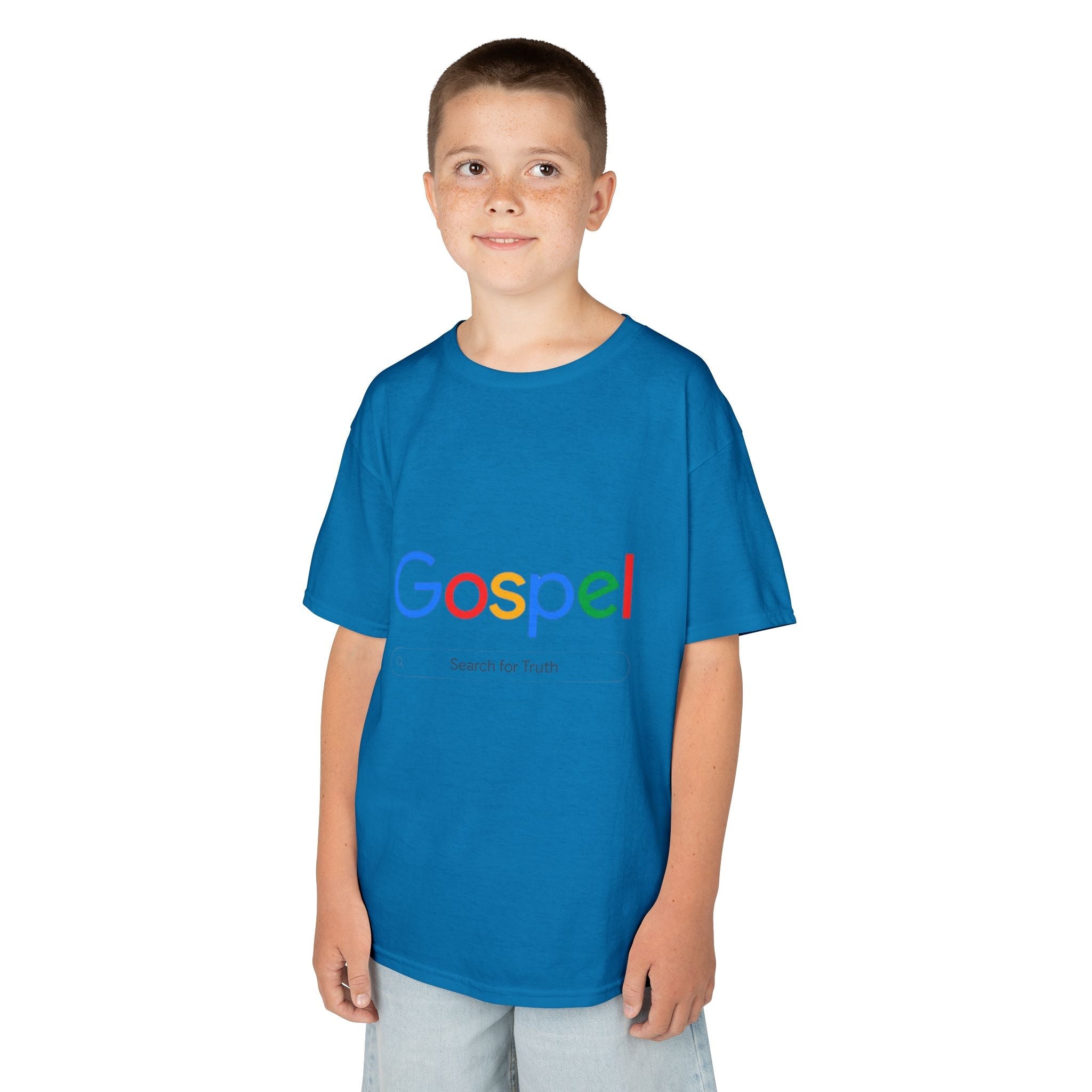 Kids Tee — "Gospel" Colorful Search-Style Logo Printify