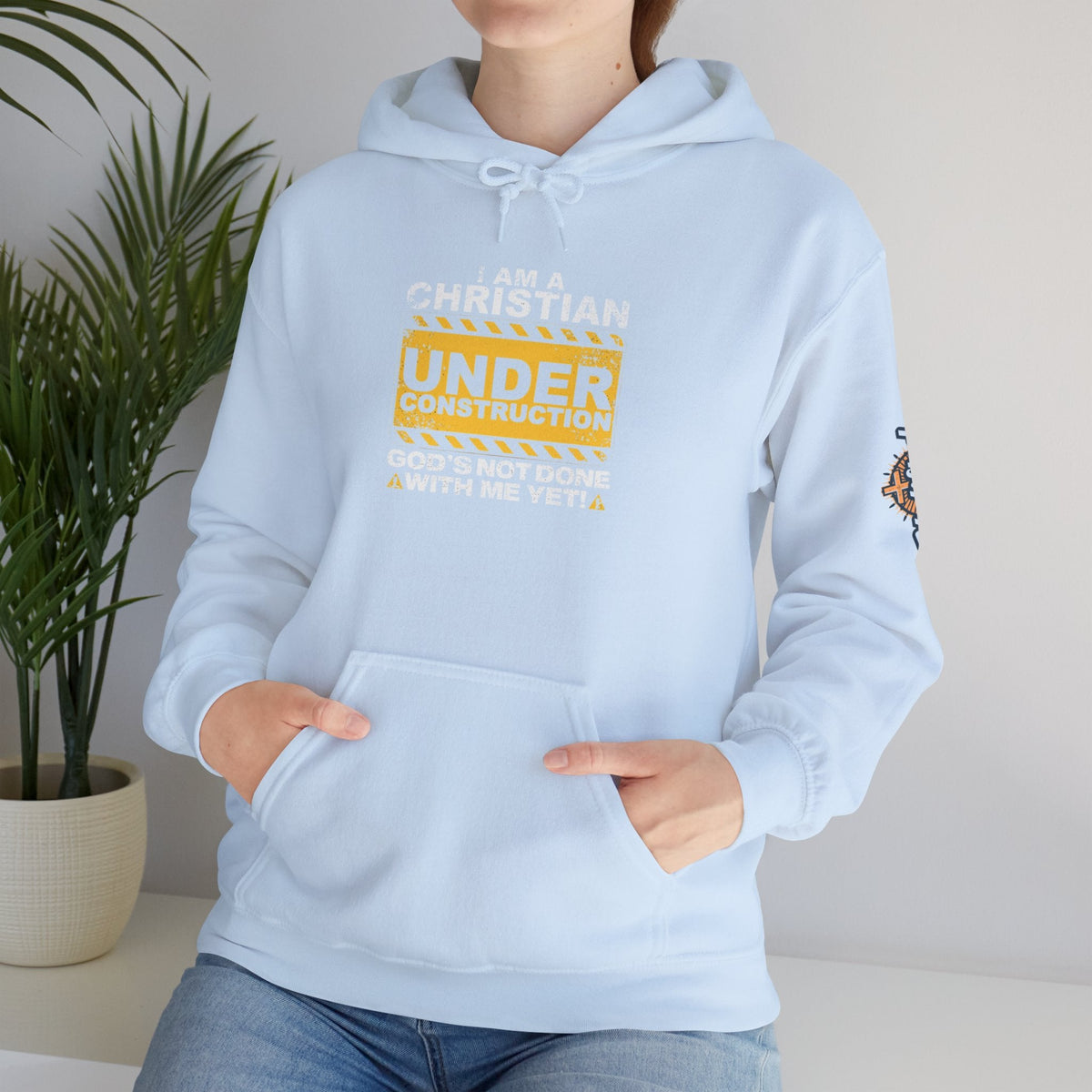 Christian Under Construction Hoodie | God Is Not Done With Me Yet Hoodie Printify