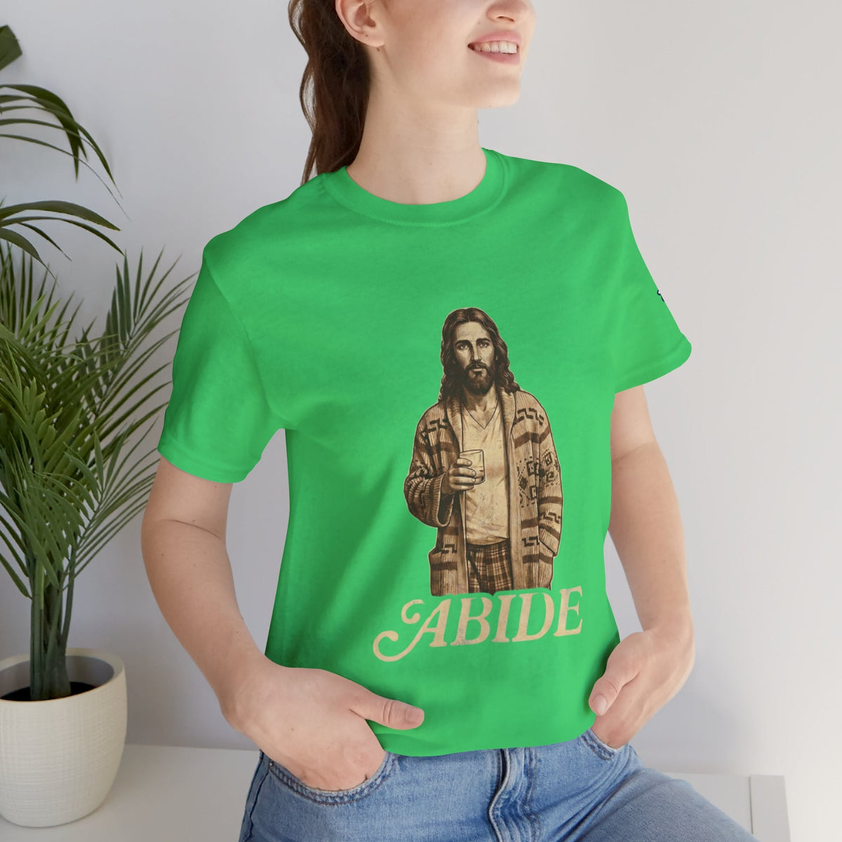 Abide Vintage Jesus Tee — "The Dude" Graphic Christian T-Shirt Printify